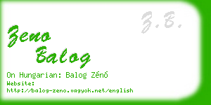 zeno balog business card
