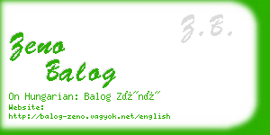zeno balog business card